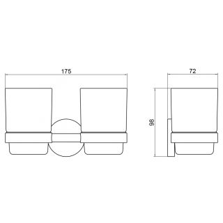 Стакан для зубных щёток двойной Timo Saona 13034/00 хром